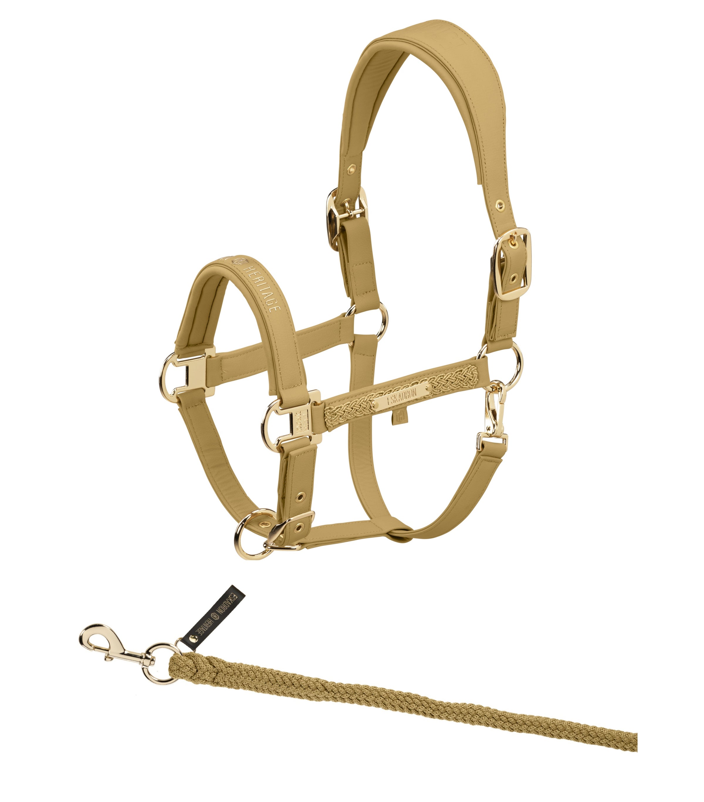Eskadron Heritage Cardamon faux leather headcollar and leadrope