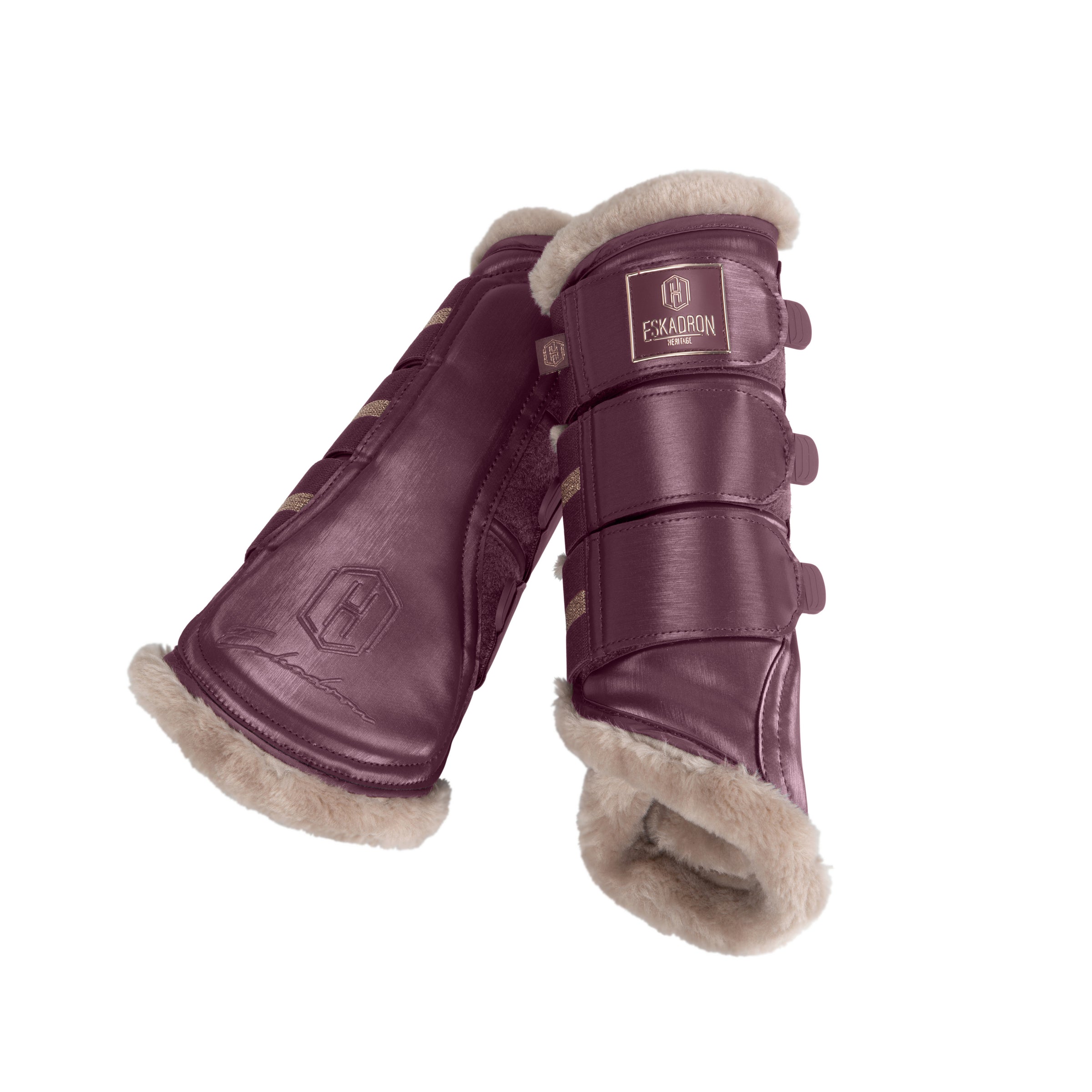 Eskadron Heritage Cassis Glamslate faux fur brushing boots