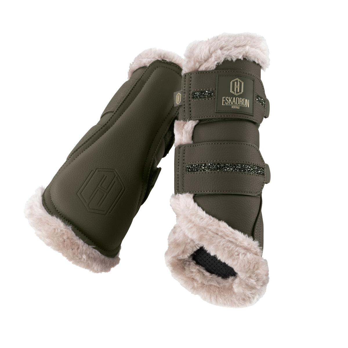 Eskadron Heritage Deep Moss Faux Leather Jewel brushing boots