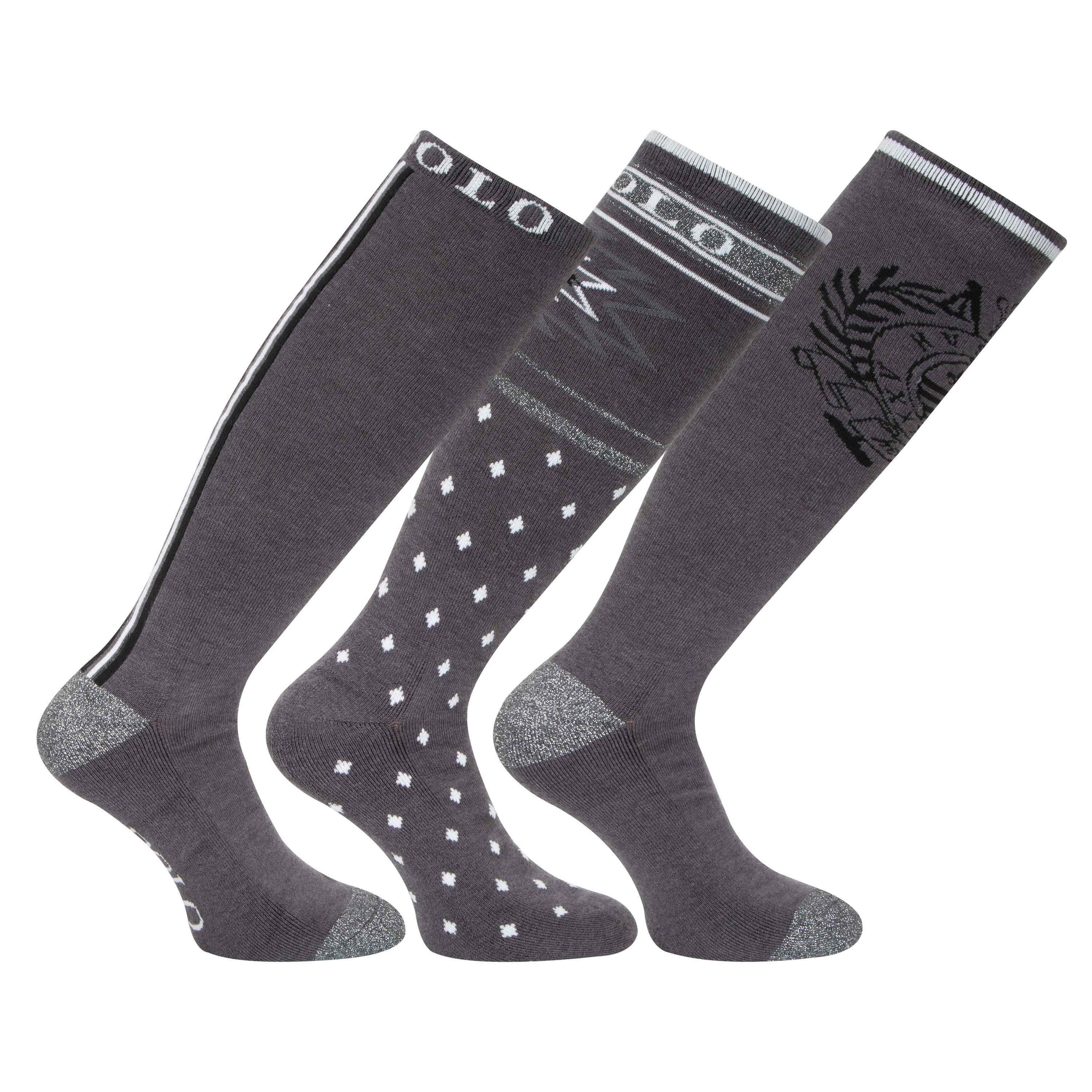 HV Polo grey glitter multipack socks- pack of 3 pairs