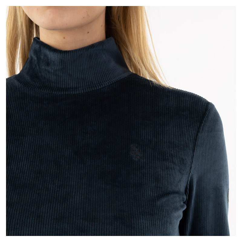 BR Farah velvet rib pullover in Carbon