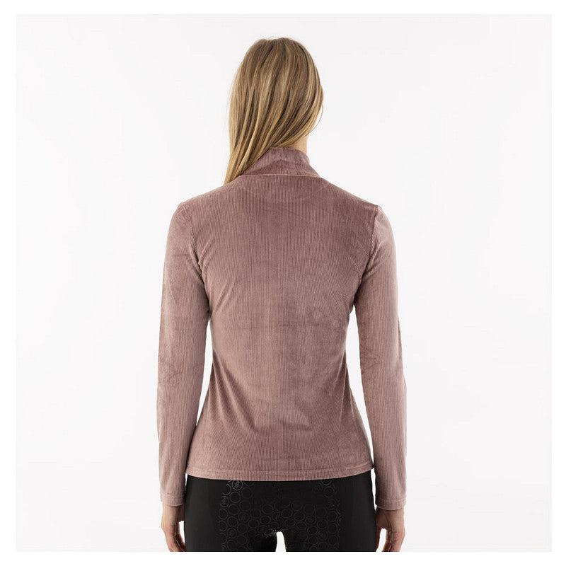 BR Farah velvet rib pullover in Twilight mauve