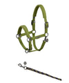 Eskadron Platinum Moss green leather effect headcollar and leadrope