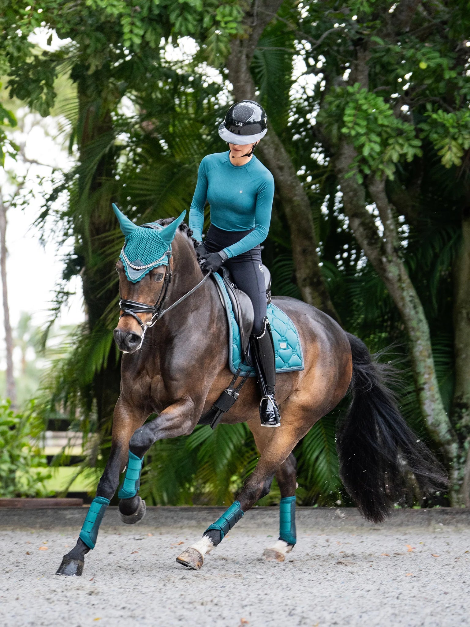 Equestrian Stockholm Teal blue dressage saddlepad