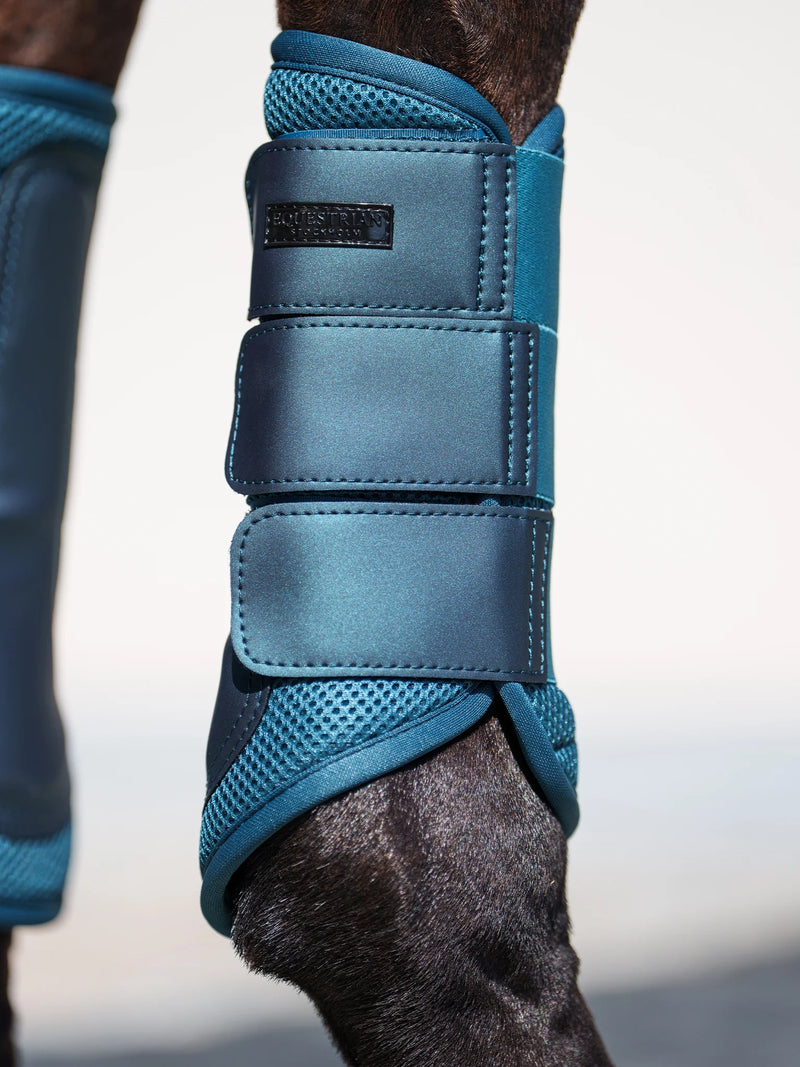 Equestrian Stockholm teal blue mesh boots