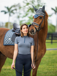 Equestrian Stockholm Metallic blue dressage saddlepad