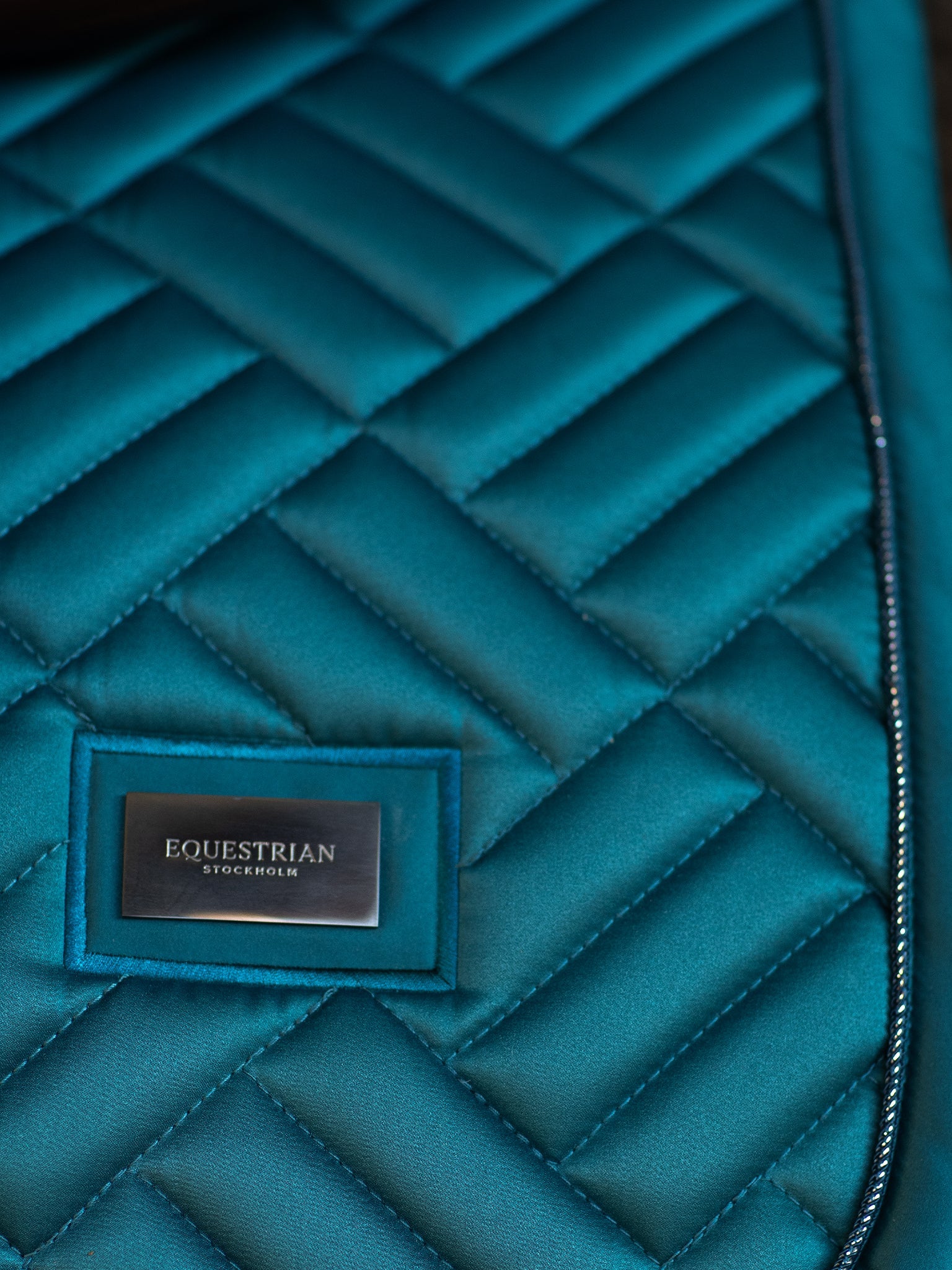 Equestrian Stockholm teal blue modern dressage saddlepad