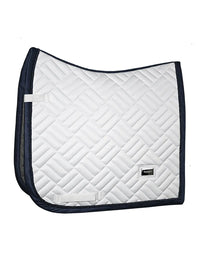 Equestrian Stockholm White navy modern Dressage saddlepad