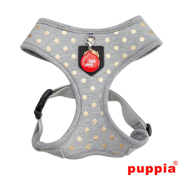 Puppia Modern dotty grey gold harness