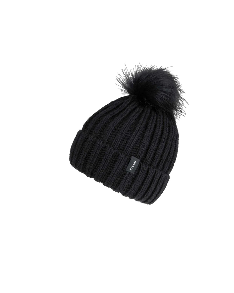 Pikeur Black beanie basic bobble hat