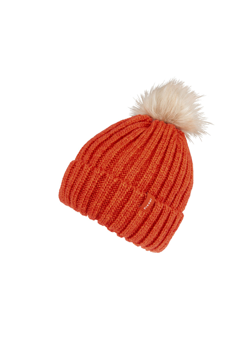 Pikeur burnt orange melange beanie basic bobble hat