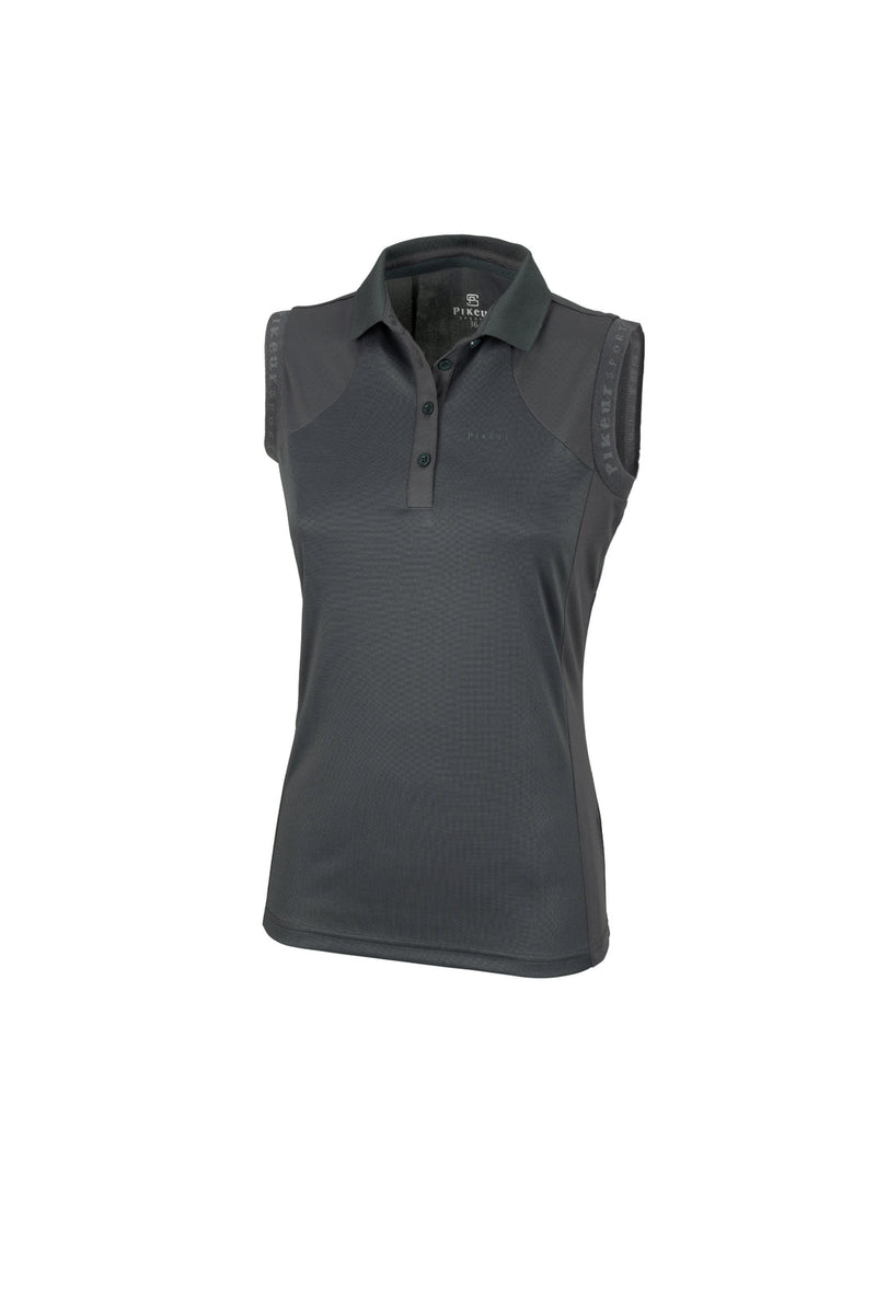 Pikeur Jarla sleeveless polo in Dark grey