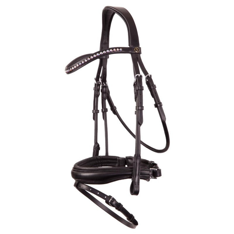 BR Southam black leather snaffle bridle