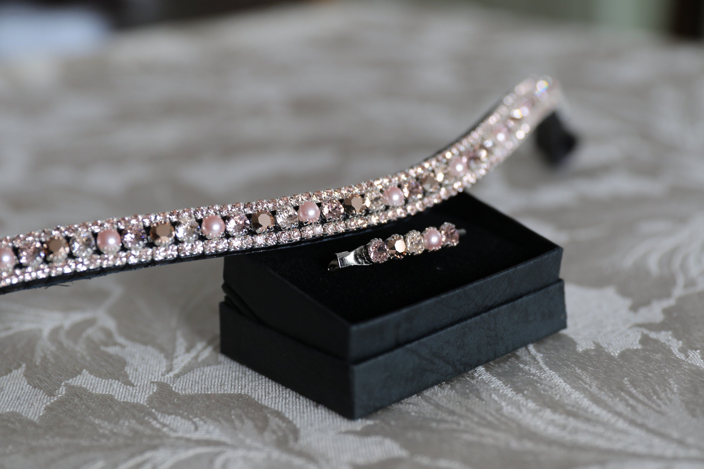 Equiture Swarovski tiffany rose gold browband