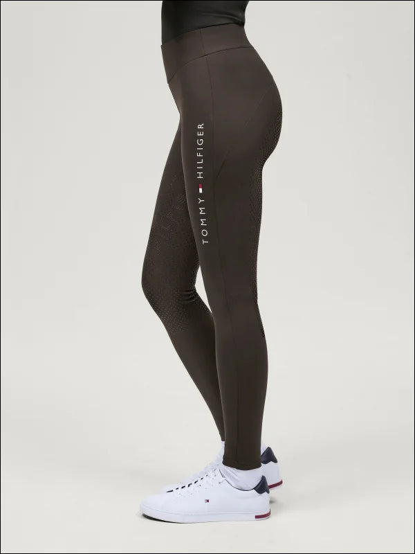 Tommy Hilfiger Elmira winter Full grip thermo riding leggings in Cacoa