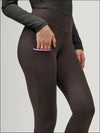 Tommy Hilfiger Elmira winter Full grip thermo riding leggings in Cacoa