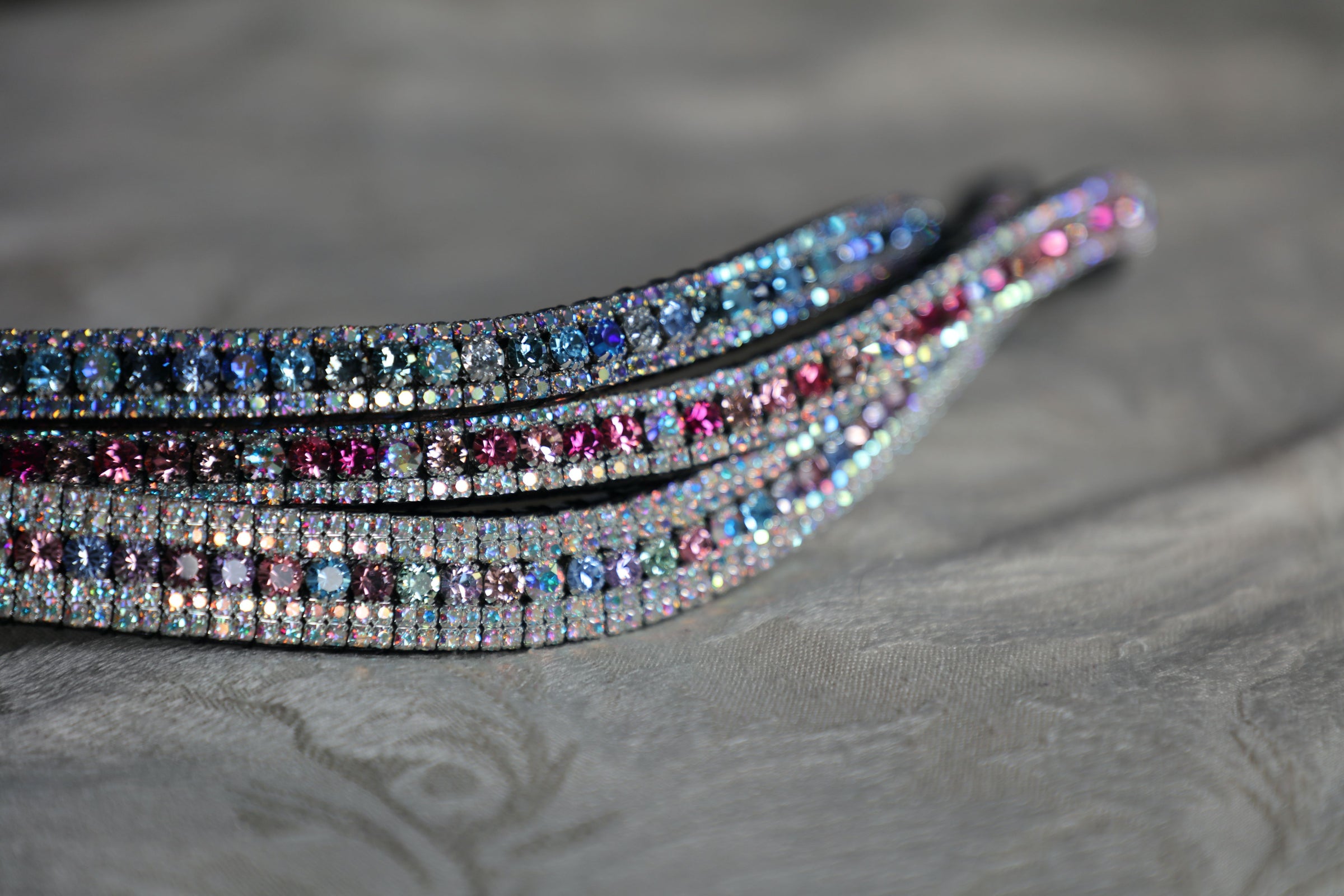 Equiture Swarovski Tiffany unicorn megabling curve browband