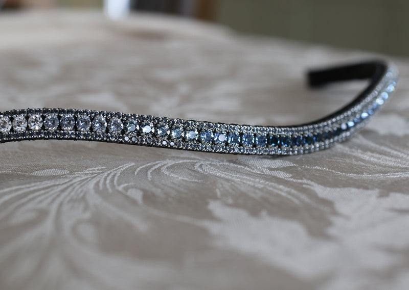 Equiture Swarovski Montana blue tiffany fade crystal browband