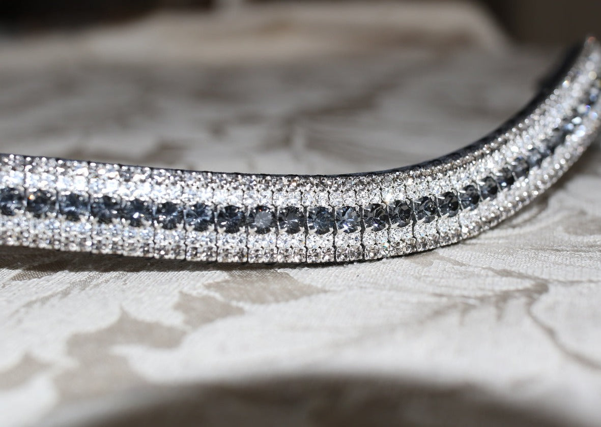 Equiture Nightfall, clear and black diamond megabling curve browband