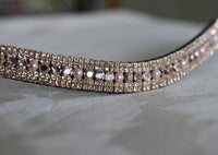 Equiture Swarovski tiffany rose gold megabling curve browband