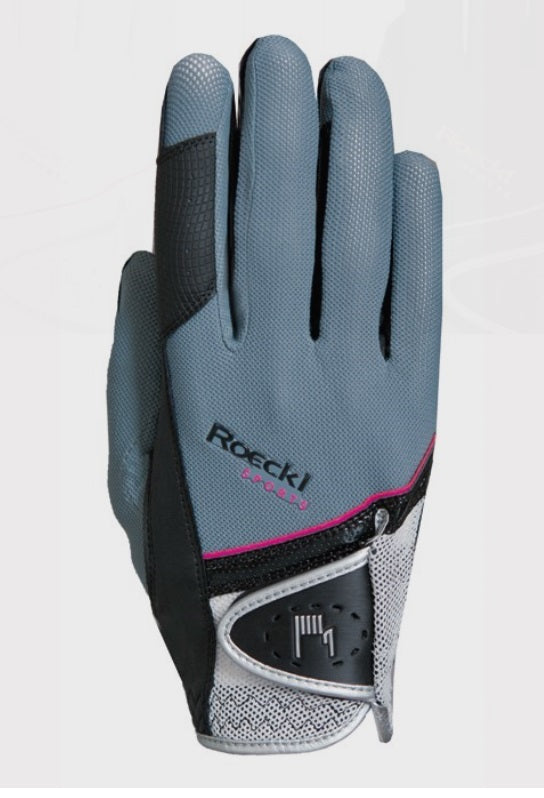 Roeckl Madrid silver/pink riding gloves