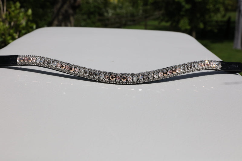 Equiture Swarovski Grey Rose Gold wave fade browband