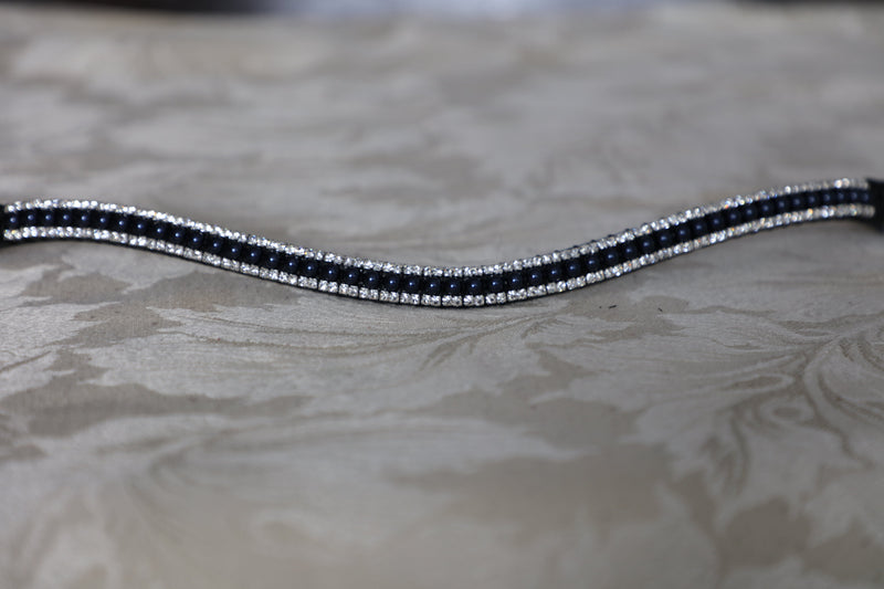 Equiture Navy pearl and clear browband