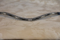 Equiture Swarovski Black Grey wave fade browband