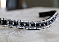 jet and white pearl and crystal megabling equiture browband