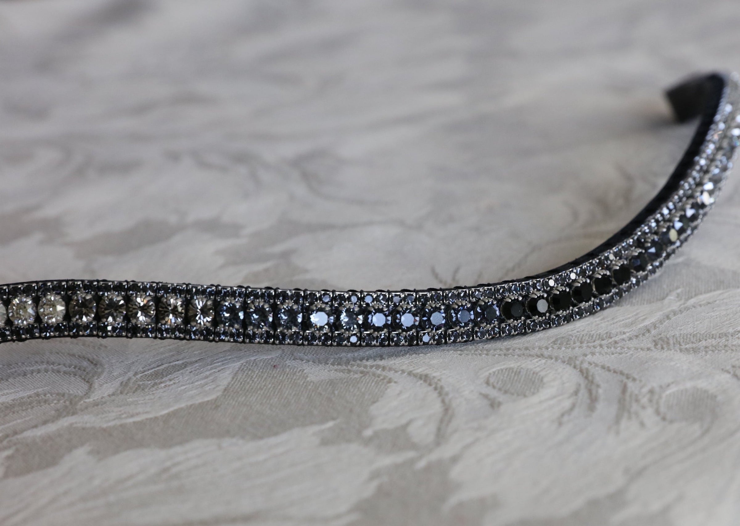 Equiture Swarovski reverse grey fade browband