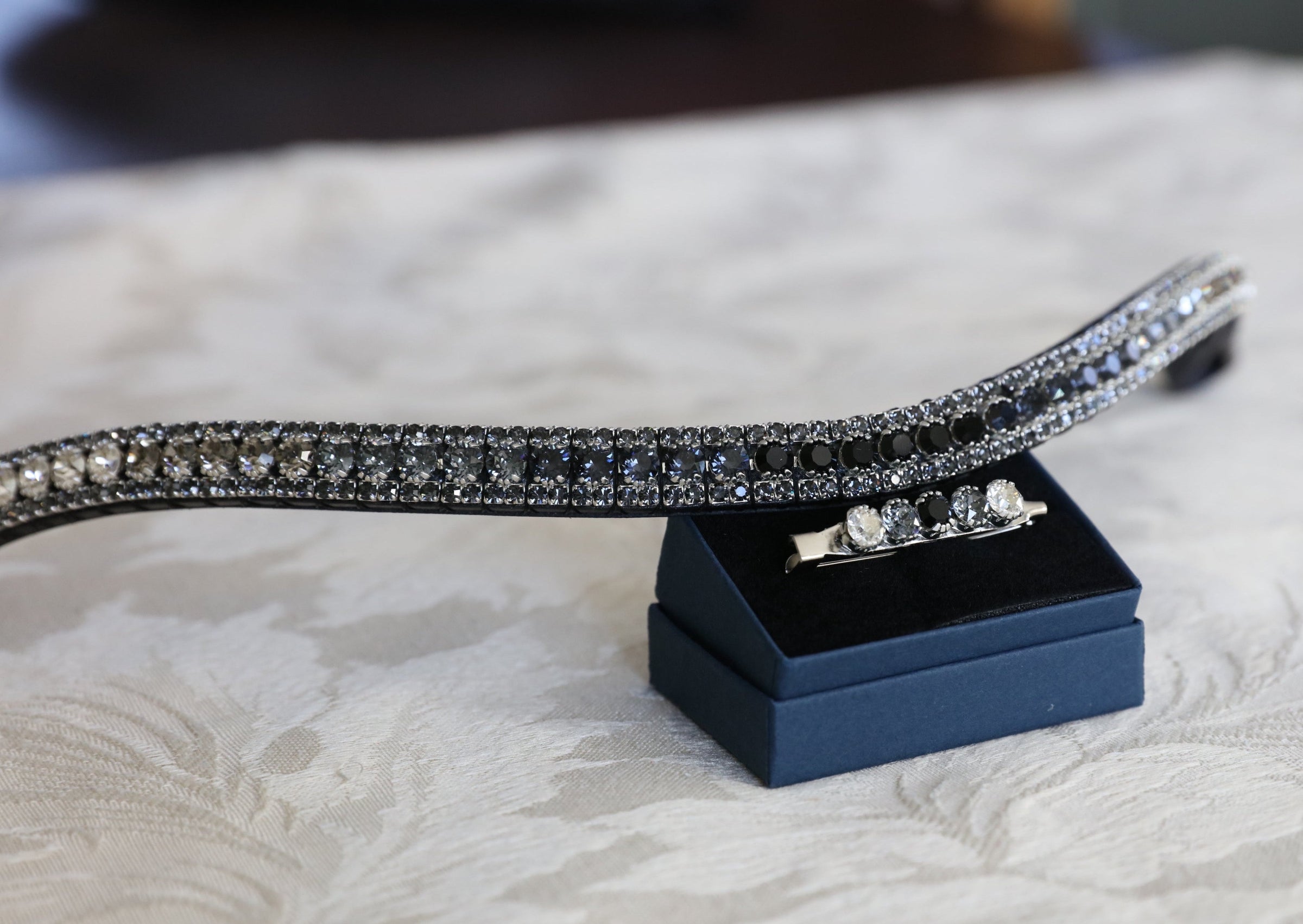 Equiture Swarovski reverse grey fade browband
