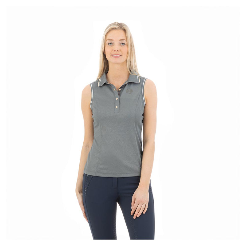 Anky Stormy weather glitter sleeveless polo top