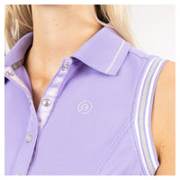 Anky Paisley Purple sleeveless polo top