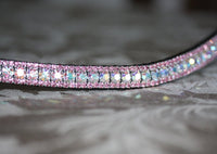 Iridescent and light rose browband