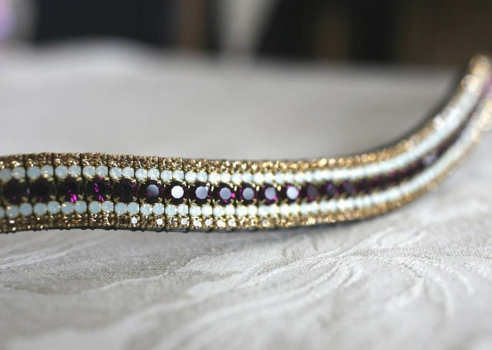 Amethyst, opal and light colorado megabling curve browband