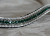 Emerald, black diamond and clear megabling curve browband
