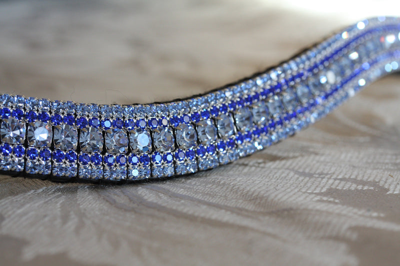Equiture Light sapphire, sapphire and light sapphire megabling curve browband