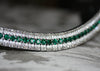Emerald, clear and black diamond megabling curve browband