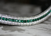 Emerald, clear and black diamond megabling curve browband