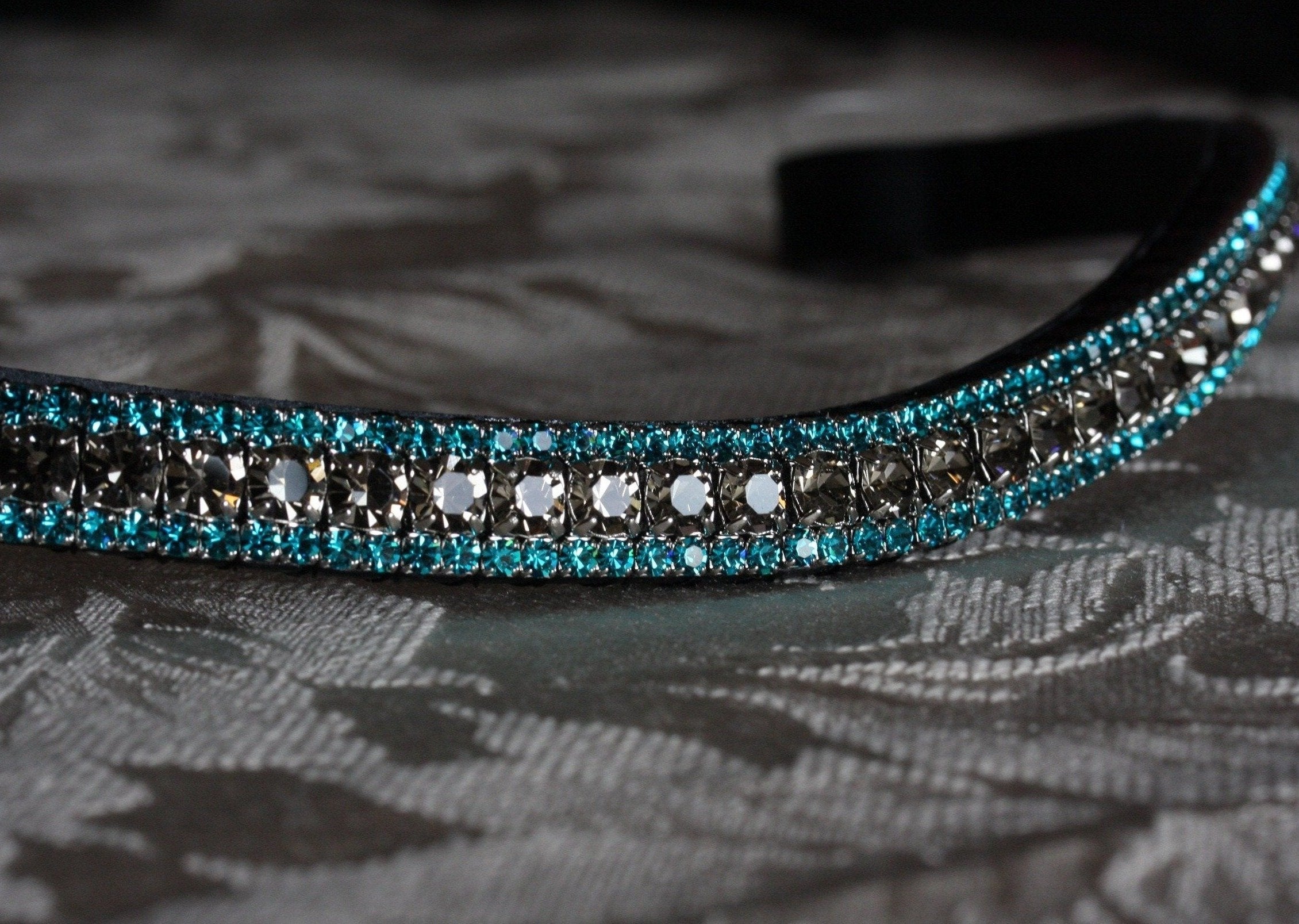 Equiture Black diamond and blue zircon browband
