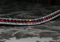 Ruby and clear browband