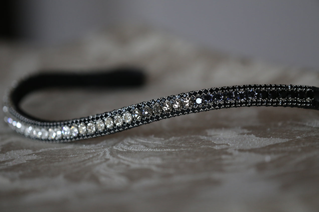 Equiture Swarovski Tiffany grey fade browband