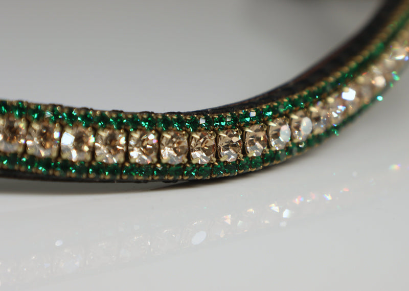 Equiture Golden honey and emerald browband
