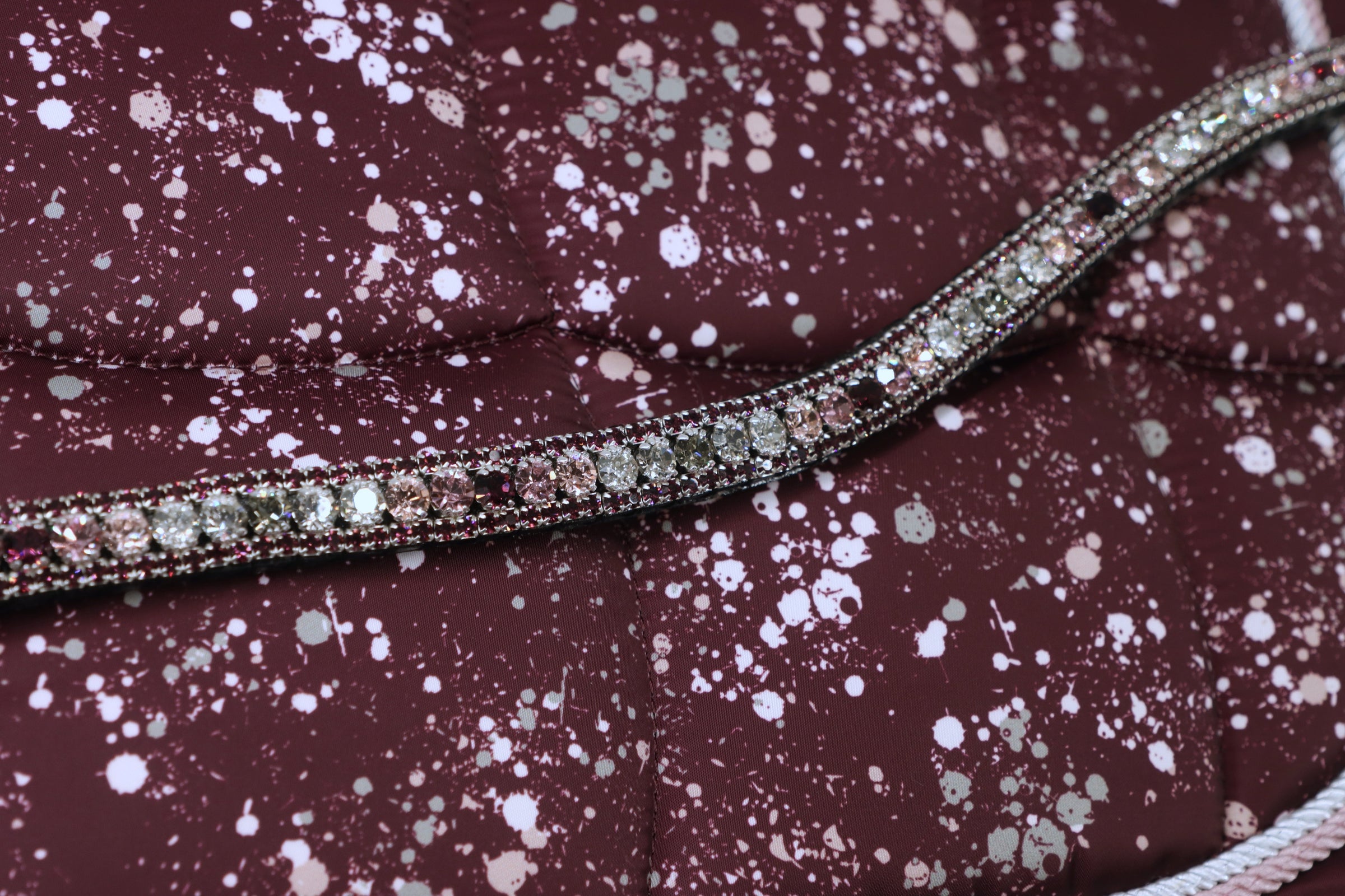 Equiture Swarovski Blackberry Grey wave fade browband