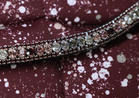 Equiture Swarovski Blackberry Grey wave fade browband