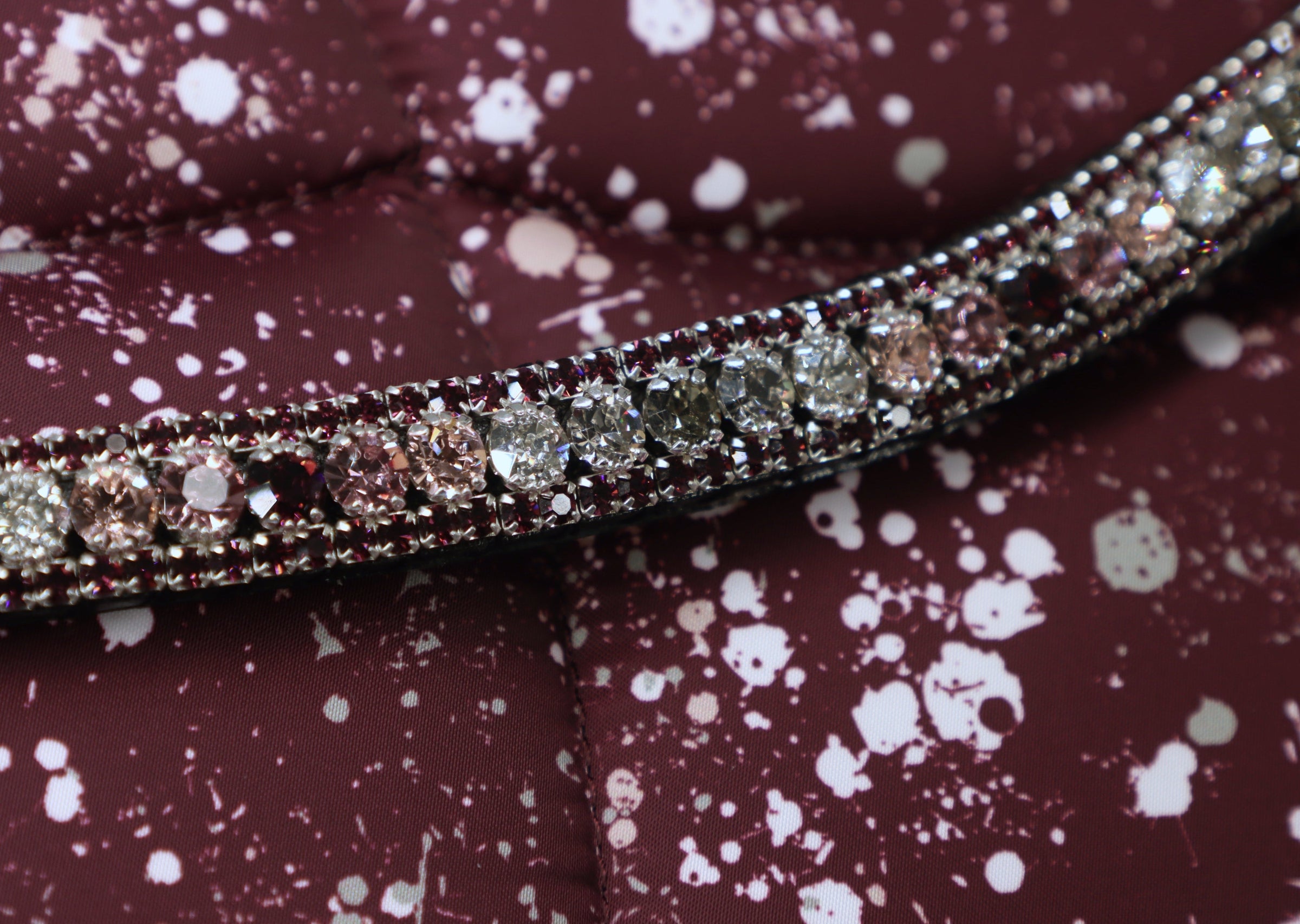 Equiture Swarovski Blackberry Grey wave fade browband