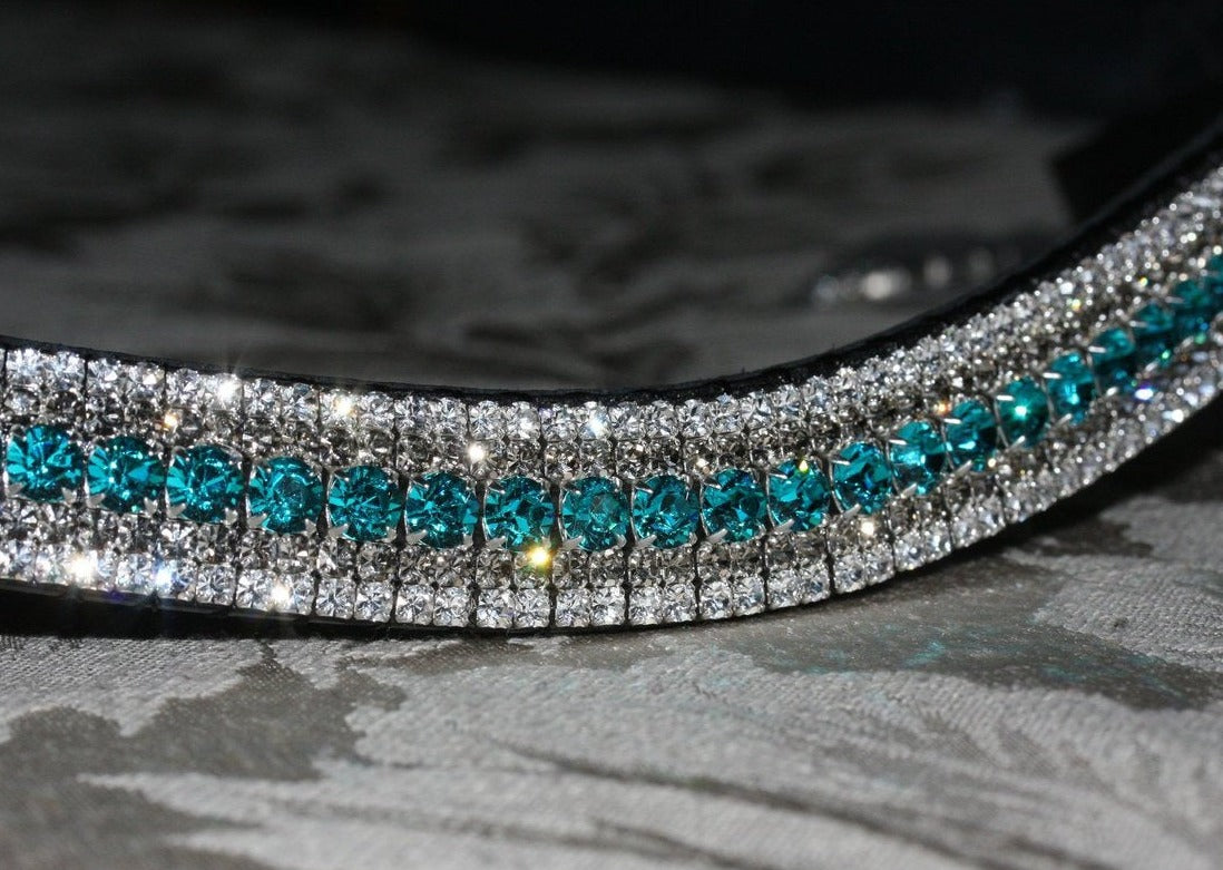 Indicolite, black diamond and clear curve megabling browband