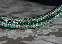 Emerald and black diamond megabling curve browband
