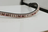 Equiture Swarovski Tiffany Strawberry Milkshake wave fade browband- full, curve, black