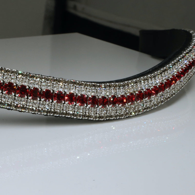 Equiture Light siam, clear and black diamond megabling browband